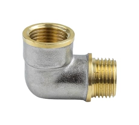 Угольник Aquasfera латунь никелированная, реборд Ду20 ВР/НР 9006-02 027-8887