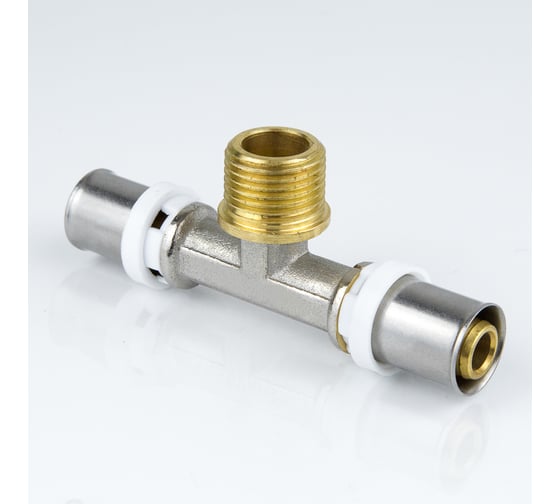 Тройник Aquasfera МП пресс, латунь Дн20х1/2х20 НР 8012-02 027-8861