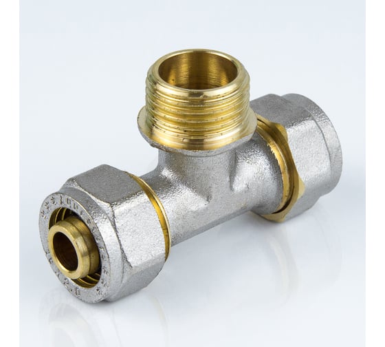 Тройник Aquasfera МП обжимной, латунь Дн20х3/4х20 НР 7014-02 027-8774