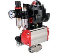 Шаровой кран DN.ru RP.SS316.200.MM L-тип Ду10 Ру63 пневмопривод,пневмораспр,БКВ,БПВ D160-30420