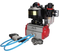 Шаровой кран DN.ru RP.SS316.200.MM L-тип Ду100 Ру40 пневмопривод,пневмораспр,БКВ,БПВ D160-30589