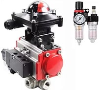 Шаровой кран DN.ru RP.SS316.200.MM L-тип Ду100 Ру40 пневмопривод, пневмораспред, БКВ, БПВ D150-00656