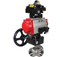 Кран DN.ru RP.SS316.200.MM.100 ISO L-тип Ду100 Ру40 пневмопривод,пневмораспр, дублёр, БКВ D160-19096