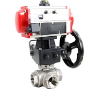 Шаровой кран DN.ru RP.SS316.200.MM.100 ISO L-тип Ду100 Ру40 привод, пневмораспр, дублёр D160-08236