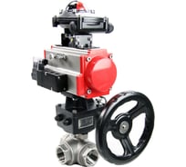 Шаровой кран DN.ru RP.SS316.200.MM.020 ISO L-тип Ду20 Ру63 привод,пневмораспр,БКВ,дублёр D160-08273