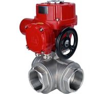 Кран DN.ru RP.SS316.200.MM.015 ISO L-тип Ду15 Ру63 электропривод QT-W(M)EX-005 380В D160-16425