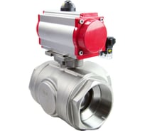 Шаровой кран DN.ru RP.SS316.200.MM L-тип Ду100 Ру40, с пн.прив. DA-083 c пн.распр. 24DC D160-08116