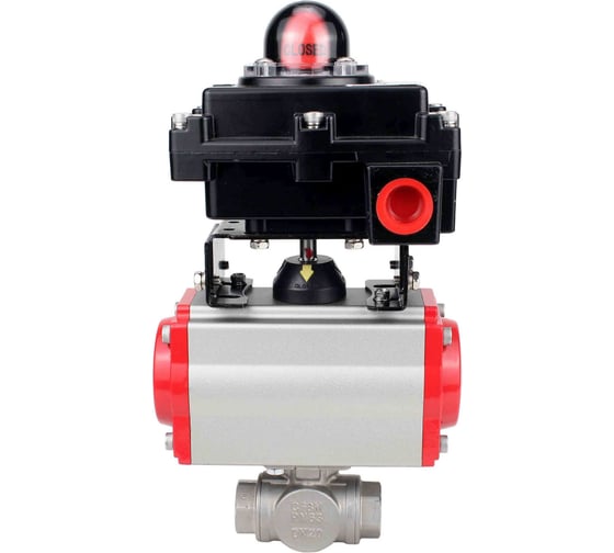 Кран DN.ru RP.SS316.200.MM.025 ISO L-тип Ду25 Ру63 пневмопривод, БКВ D160-19150