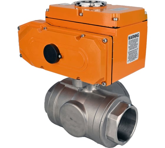 Шаровой кран DN.ru RP.SS316.200.MM.025-ISO L-тип Ду25 Ру63 электропривод ST-005 220В D160-08050