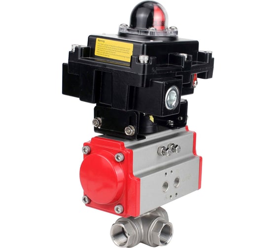 Кран DN.ru RP.SS316.200.MM.032 ISO L-тип Ду32 Ру63 пневмопривод, БКВ D160-19151 1
