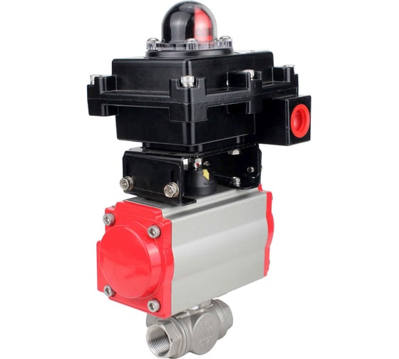 Кран DN.ru RP.SS316.200.MM.032 ISO L-тип Ду32 Ру63 пневмопривод, БКВ D160-19151