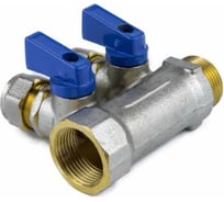 Коллектор Aquasfera латунь, шаровой кран, синий, 3/4", 3 выхода, Дн16 обжимной, 35 мм 7015-02 027-8997