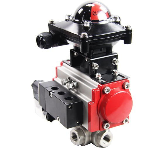 Шаровой кран DN.ru RP.SS316.200.MM.080 ISO L-тип Ду80 Ру40 привод, пневмораспр, БКВ D160-08535 1