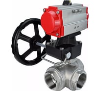 Кран шаровой DN.ru RP.SS316.200.MM ISO 3-ходовой, T-тип, Ду20, Ру63, ручной дублёр D160-08299