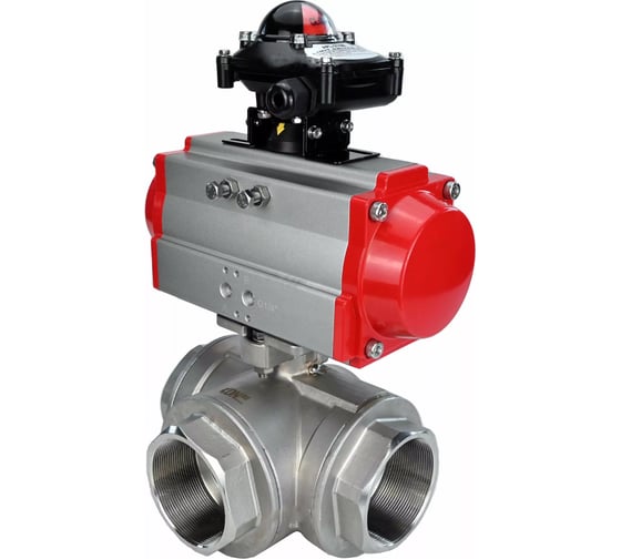 Кран шаровой DN.ru RP.SS316.200.MM ISO 3-ходовой, T-тип, Ду40, Ру63, БКВ D160-08322 1