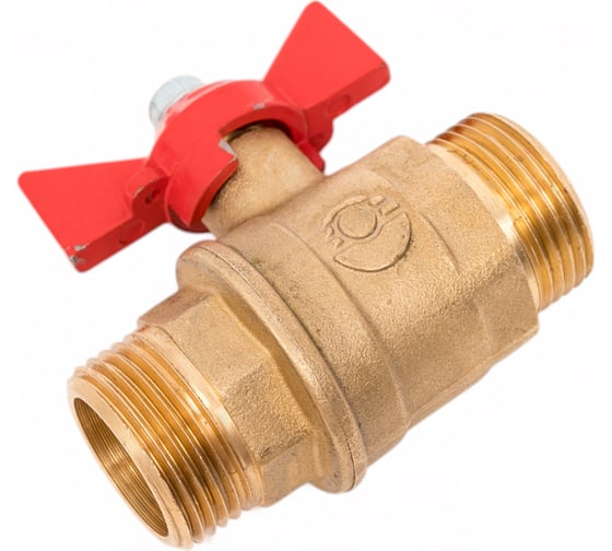 Шаровой кран Valfex N/P59 БИРКА для ВОДЫ 3/4" НР/НР ручка-бабочка, латунный 11Б27фт1М (72/18) VF.219.LB1.034.N/P59.Bir