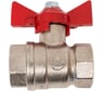 Шаровой кран Valfex N/P59 БИРКА для воды 1/2" ВР/ВР ручка-бабочка, латунный никелированный, 11Б27фт1М (96/24) VF.217.NB1.012.N/P59.Bir
