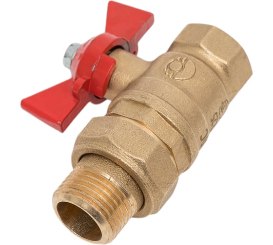 Шаровой кран Valfex N/P59 БИРКА для воды 1/2" ВР/НР ручка-бабочка, американка латунный 11Б27фт1М (80/20) VF.227.LB1.012.N/P59.Bir