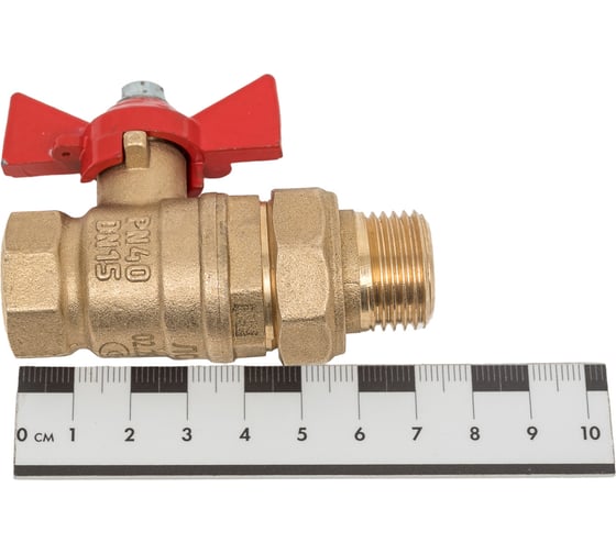 Шаровой кран Valfex N/P59 БИРКА для воды 1/2" ВР/НР ручка-бабочка, американка латунный 11Б27фт1М (80/20) VF.227.LB1.012.N/P59.Bir