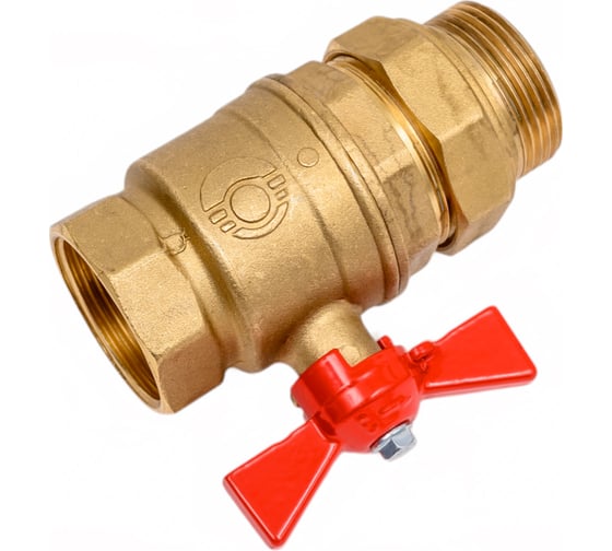 Шаровой кран Valfex N/P59 БИРКА для ВОДЫ 1 1/4" ВР/НР ручка-бабочка, американка латунный 11Б27фт1М (16/4) VF.227.LB1.114.N/P59.Bir