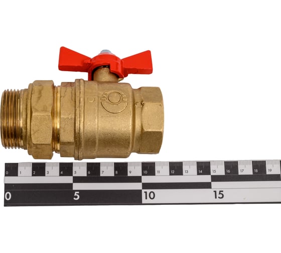 Шаровой кран Valfex N/P59 БИРКА для ВОДЫ 1 1/4" ВР/НР ручка-бабочка, американка латунный 11Б27фт1М (16/4) VF.227.LB1.114.N/P59.Bir