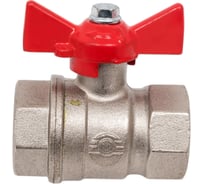 Шаровой кран Valfex N/P59 БИРКА для воды 3/4" ВР/ВР ручка-бабочка, латунный никелированный, 11Б27фт1М (80/20) VF.217.NB1.034.N/P59.Bir