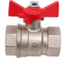Шаровой кран Valfex N/P59 БИРКА для воды 3/4" ВР/ВР ручка-бабочка, латунный никелированный, 11Б27фт1М (80/20) VF.217.NB1.034.N/P59.Bir