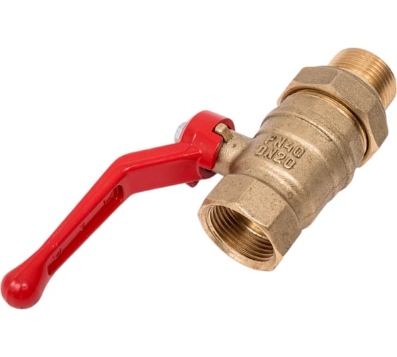 Шаровой кран Valfex N/P59 БИРКА для воды 3/4" ВР/НР ручка-рычаг, американка латунный 11Б27фт1М (40/10) VF.225.LR1.034.N/P59.Bir