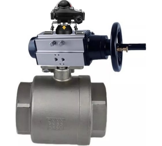 Шаровой кран DN.ru КШМП.316.230-ISO Ду100 Ру40 с пневмоприводом, БКВ D160-31258