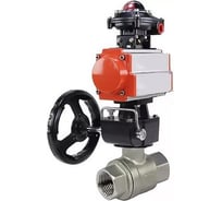 Кран шаровой DN.ru КШМП.316.230-ISO Ду20 Ру63 с пн.приводом, БКВ, дублером D160-20084