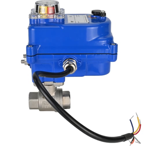 Кран шаровой DN.ru КШМП.316.230-ISO Ду20 Ру63 с электроприводом 003 blue 12В D160-12822