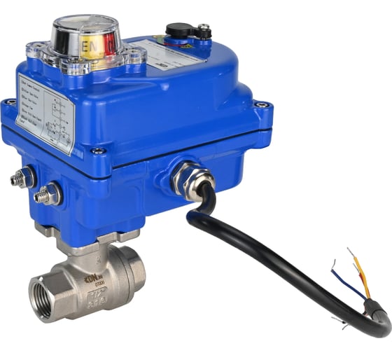 Кран шаровой DN.ru КШМП.316.230-ISO Ду20 Ру63 с электроприводом 003 blue 12В D160-12822