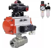 Кран шаровой DN.ru КШМП.316.230-ISO Ду32 Ру63 с пн.приводом, пневмораспр., БПВ, БКВ D160-30554