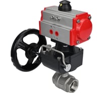 Кран шаровой DN.ru КШМП.316.230-ISO Ду40 Ру63 с пневмоприводом, дублером D160-14286