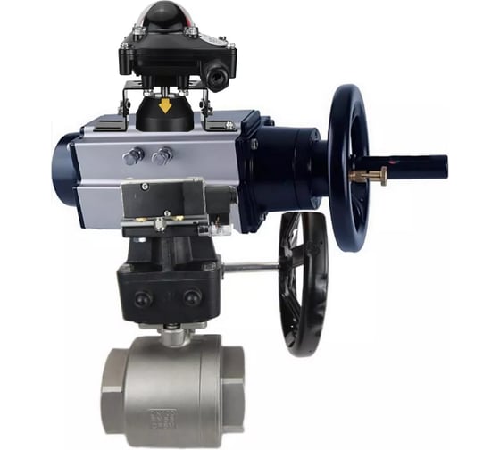 Кран шаровый DN.ru КШМП-ISO Ду80 Ру63, БКВ взрывозащ, ручной дублёр D160-31265 1