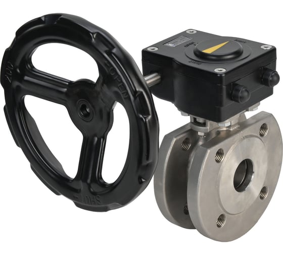 Шаровой кран DN.ru КШмФП.316.200 Ду100 Ру16 редуктор HAM-3 D160-12940