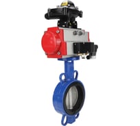 Затвор DN.ru WCB-316L-PTFE Ду80 Ру16 с пневмоприводом, пневмораспределителем, БКВ D050-17637