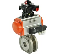 Шаровой кран DN.ru КШмФП.316.200 Ду20 Ру16 пневмопривод, пневмораспред, БКВ D160-30222