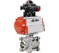 Кран шаровой DN.ru КШПП 316.200-ISO Ду10 Ру63 с пневмоприводом, БКВ D160-28534