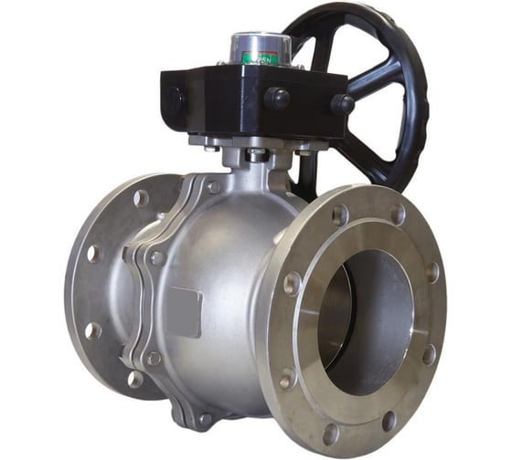 Шаровой кран DN.ru КШФП.316.200 Ду32 Ру40 с редуктором HGB-1 D160-12909