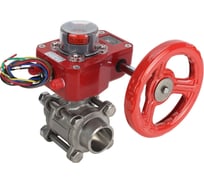 Кран шаровой DN.ru КШПП 316.200-ISO Ду100 Ру25 с редуктором HGBF-2 D160-12982