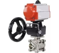 Кран шаровой DN.ru КШПП 316.200-ISO Ду15 Ру63 с пневмоприводом, дублером D160-09605