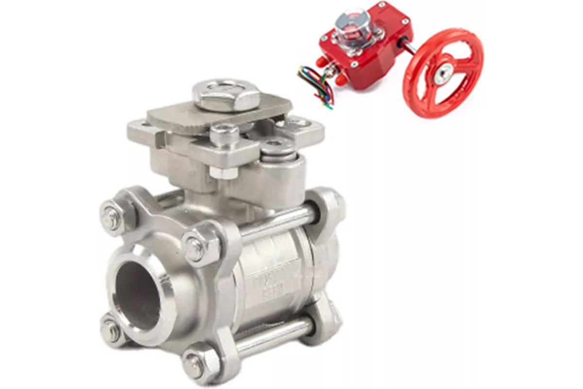 Кран шаровый DN.ru КШПП-ISO Ду32 Ру63, редуктор D160-12988 - выгодная ...