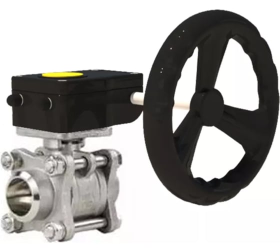 Шаровой кран DN.ru КШПП 316.200-ISO Ду32 Ру63 с редуктором HAM-1 D160-12984 1