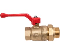 Кран шаровой Valfex N/P59 бирка для воды, 1" ВР/НР, ручка рычаг, американка, латунный 11Б27фт1М (24/6) VF.225.LR1.100.N/P59.Bir