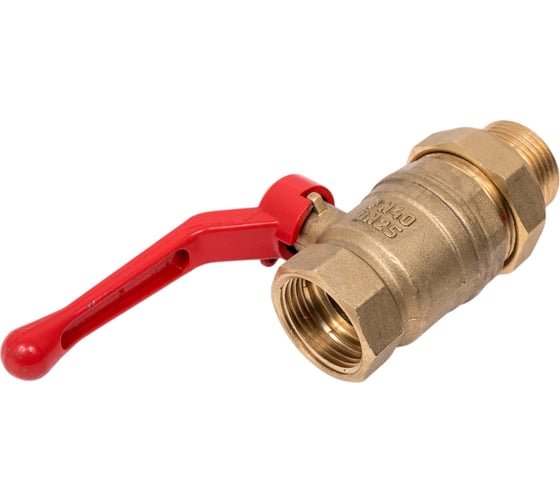Кран шаровой Valfex N/P59 бирка для воды, 1" ВР/НР, ручка рычаг, американка, латунный 11Б27фт1М (24/6) VF.225.LR1.100.N/P59.Bir