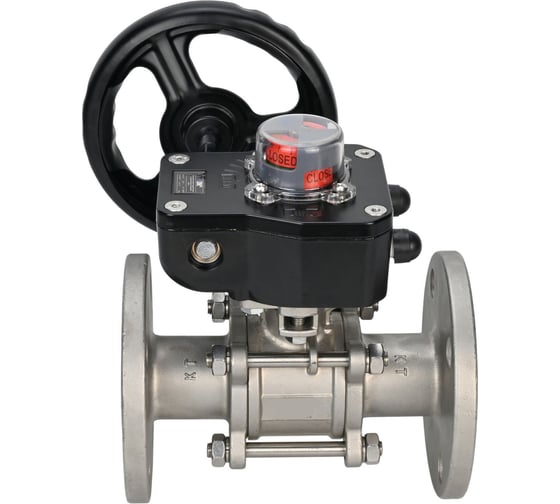 Кран шаровой DN.ru КШПП 316.200-ISO Ду80 Ру25 с редуктором HGB-2 D160-12973