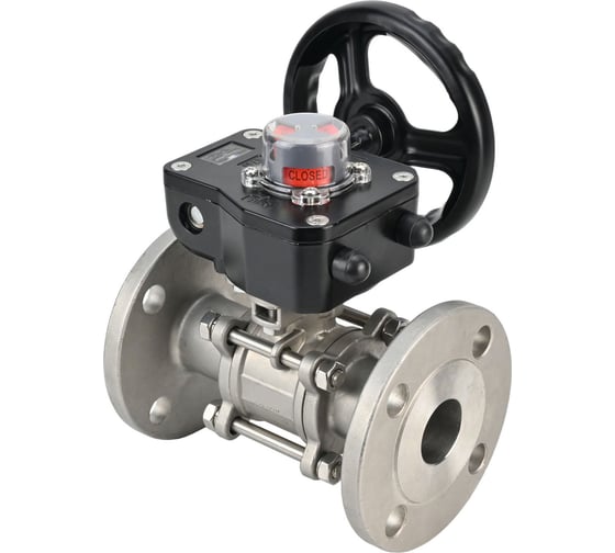 Кран шаровой DN.ru КШПП 316.200-ISO Ду80 Ру25 с редуктором HGB-2 D160-12973