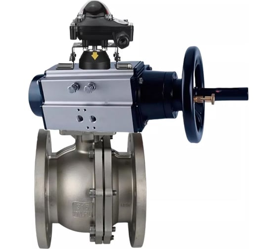 Шаровой кран DN.ru КШФП.316.200 Ду100 Ру16 с пневмоприводом, БКВ D160-30912 1