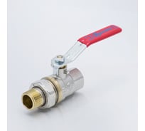 Кран шаровой латунный Aquasfera 1006 Euro никелированный, Ду15, Ру40, муфта/американка, полнопроходной, рычаг 1006-01 109-0426